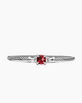 Chatelaine® Bracelet in Sterling Silver with Rhodolite Garnet and Diamonds, 3mm